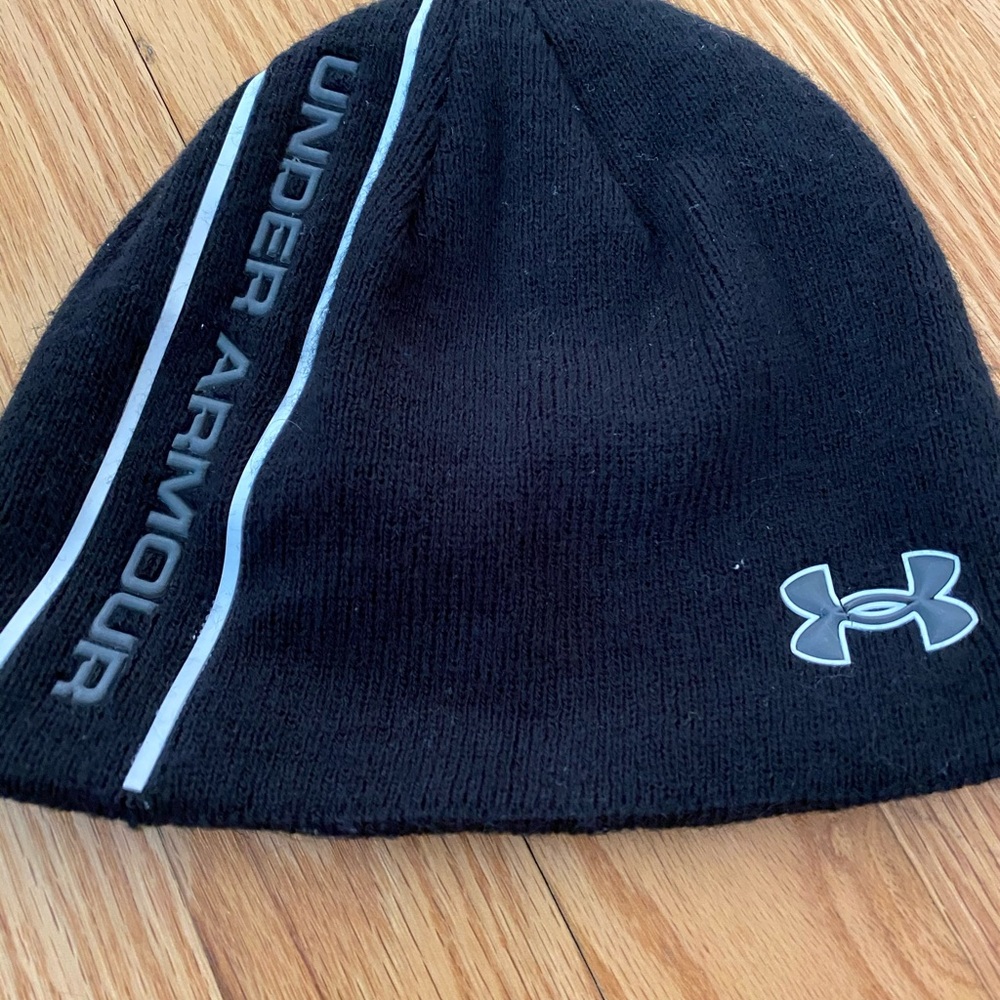 Under Armour Black Knit Hat with Logo